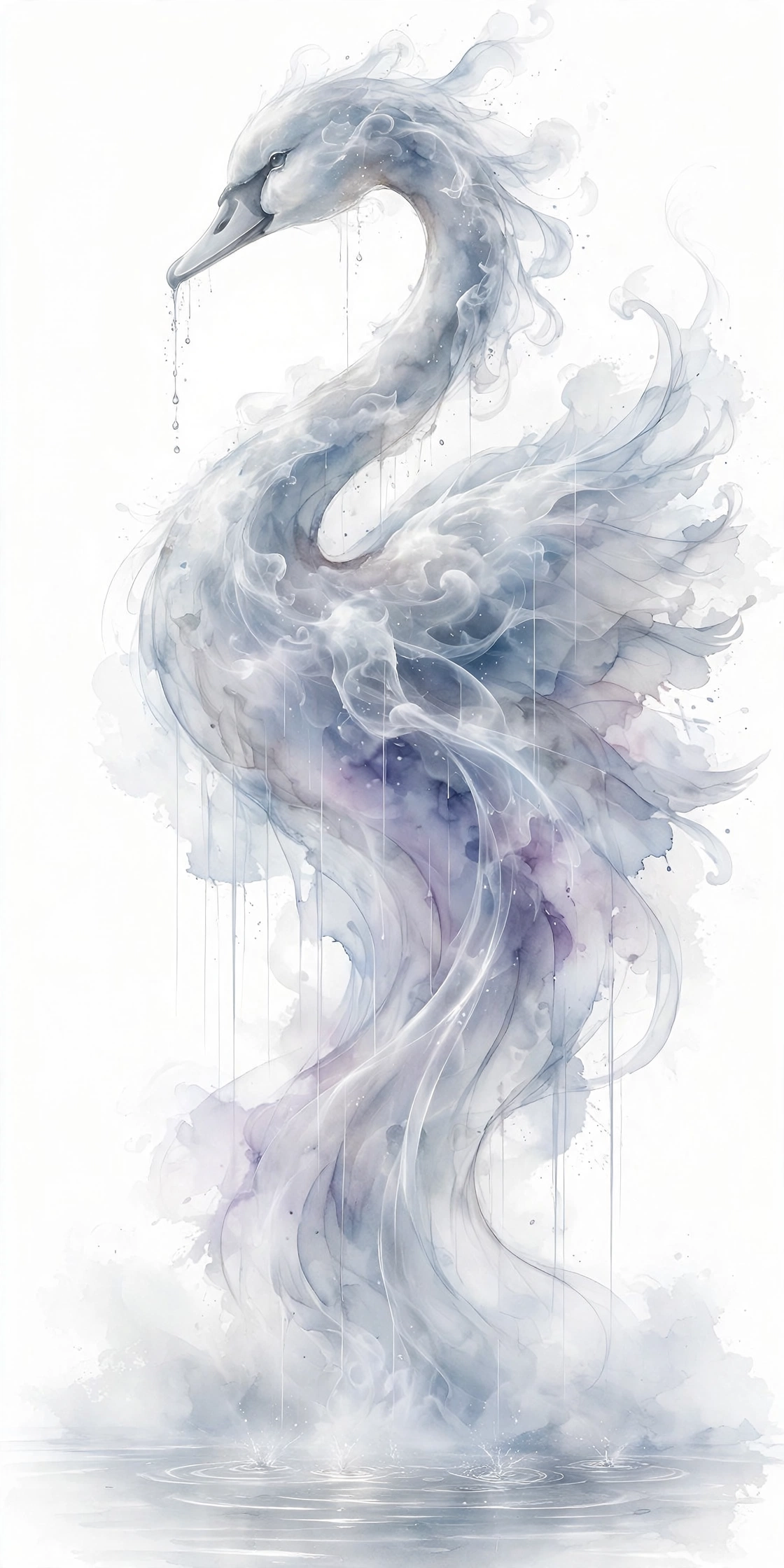 Mist — Swan totem painting