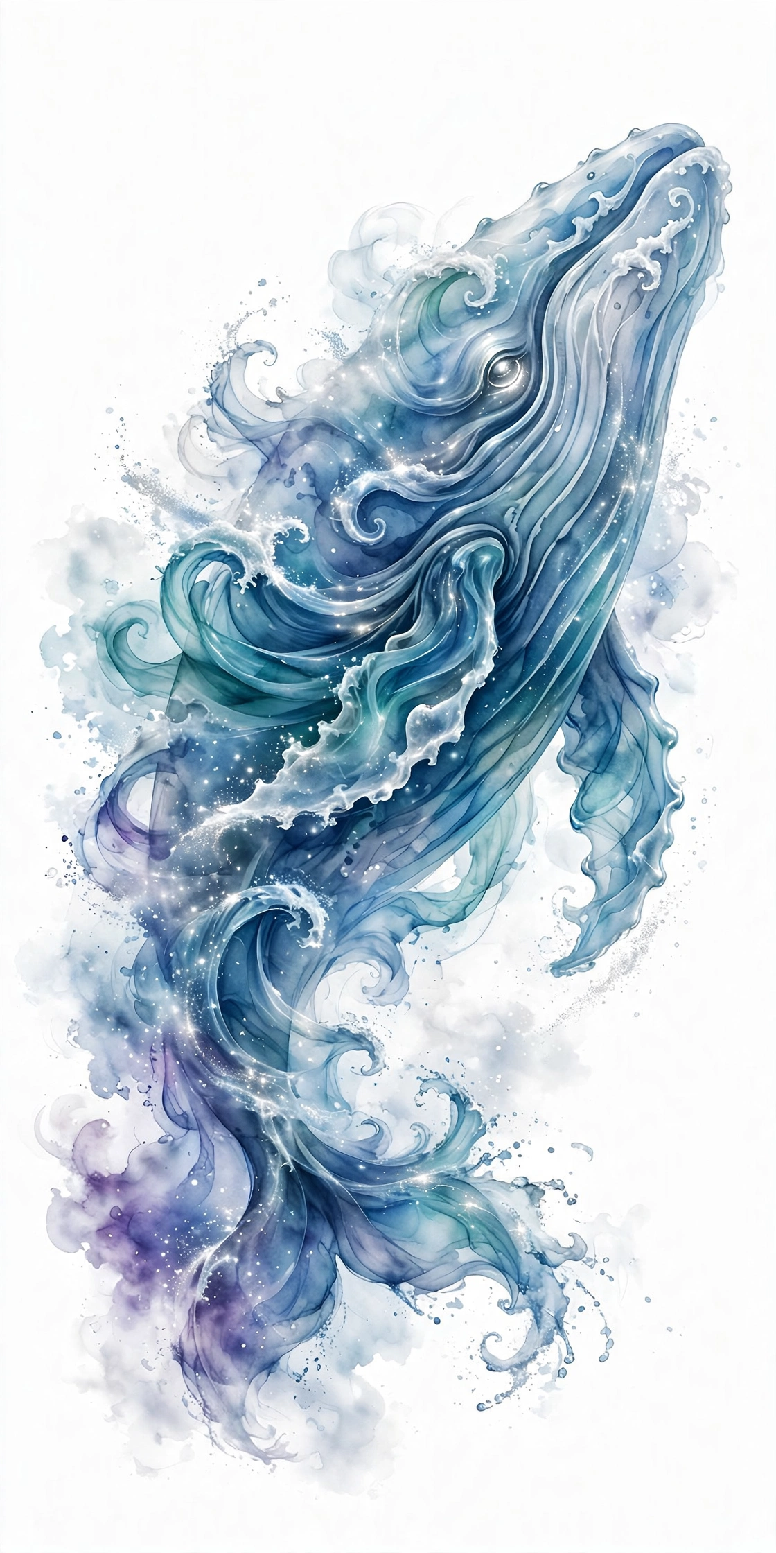 Ocean — Whale totem painting