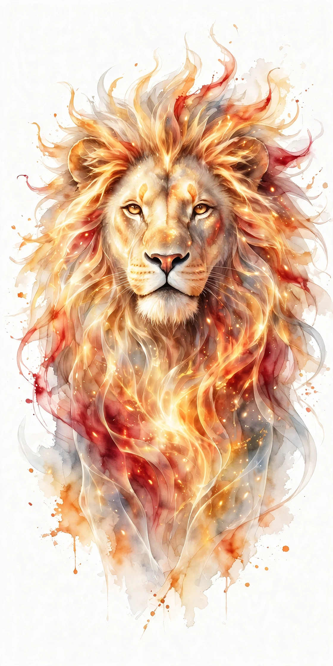 Sun — Lion totem painting