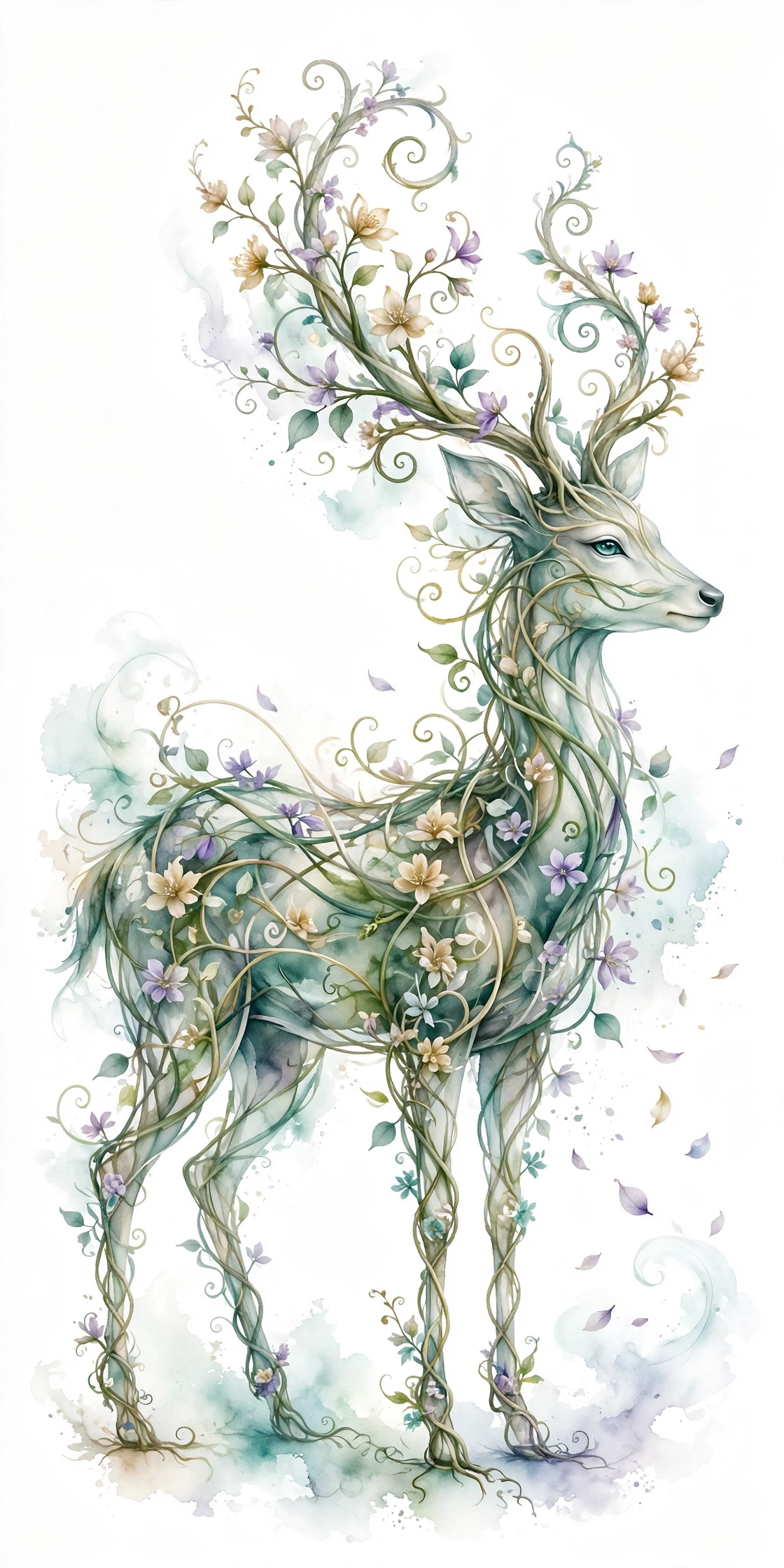 Vine — Deer totem painting